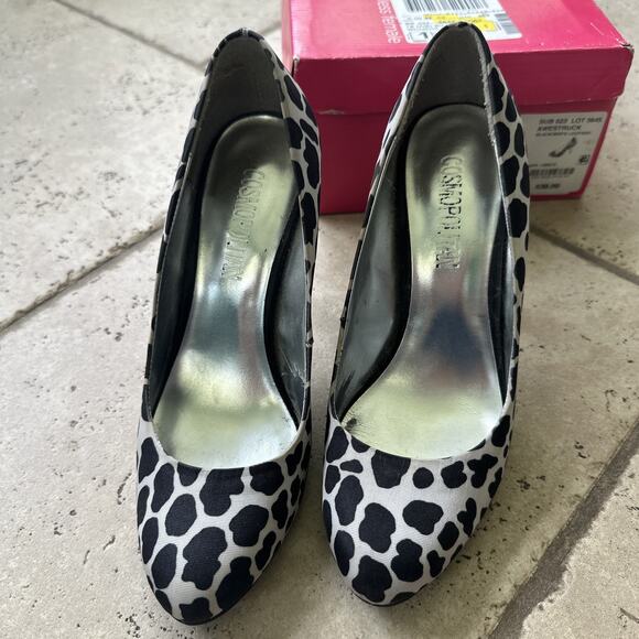 Cosmopolitan Women's Awestruck Black/White Leopard Size 7 1/2 - Picture 3 of 9